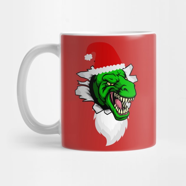 Dino in Santa Hat by Tee Trendz